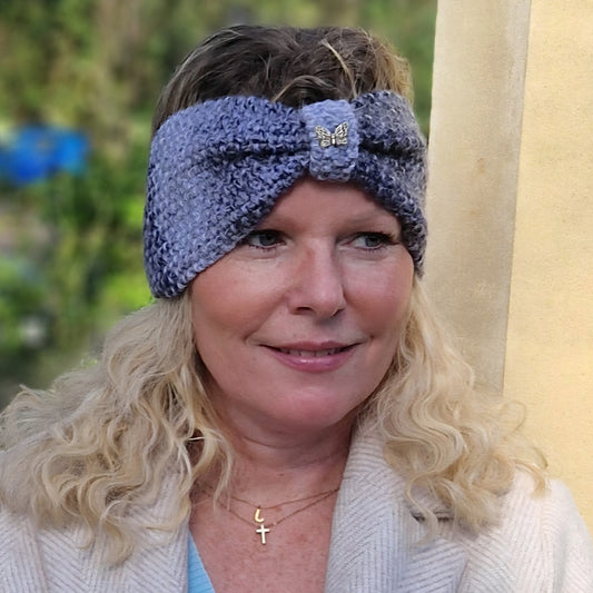 Handknit earwarmer - grey
