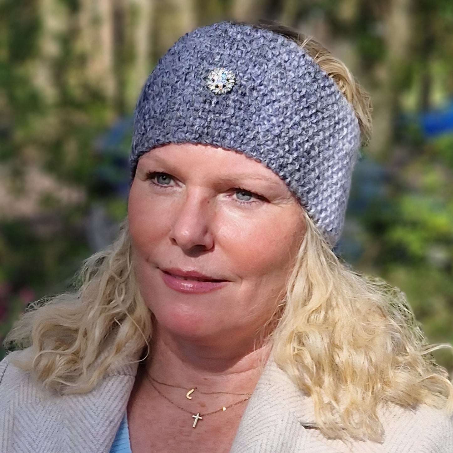 Handknit earwarmer - grey