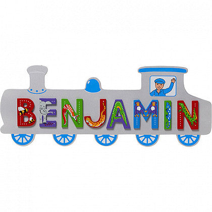 Long Silver Train Name Plaque