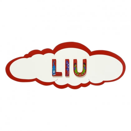Red Edged Cloud Name Plaque