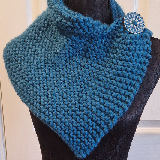 Super Chunky Petrol Blue Neck Wrap