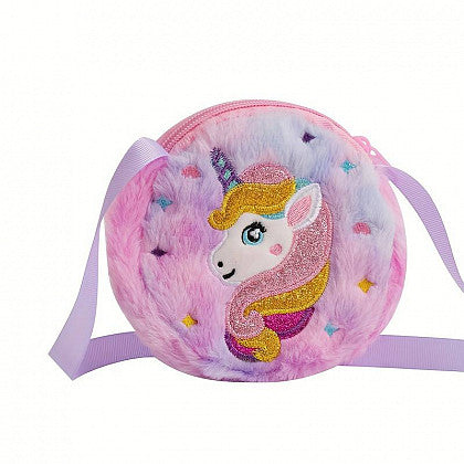 Plush Cross Body Unicorn Purse (Colours May Vary)