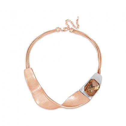 Irish Designed Contemporary Rose Gold Twist Statement Necklace