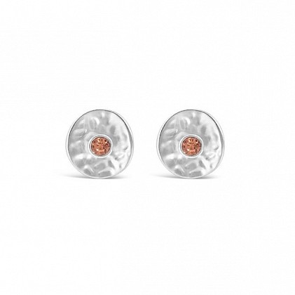 Large Silver and Crystal Circular Stud Earrings