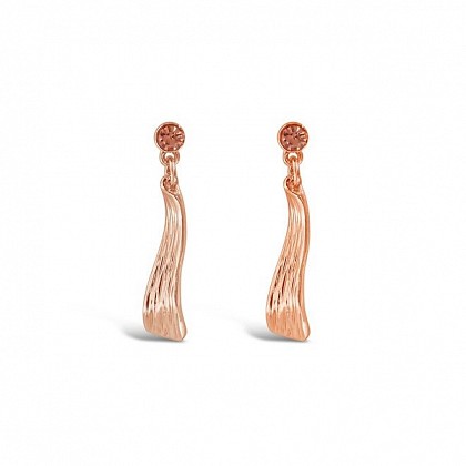 Rose Gold and Crystal Drop Earrings
