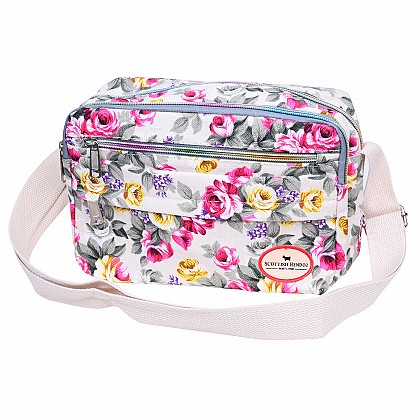 Off White Floral Canvas Cross-body Bag
