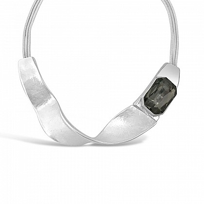 Irish Designed Contemporary Silver Twist Statement Necklace