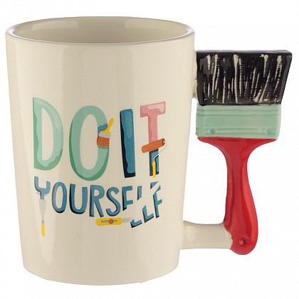 Novelty Ceramic Mug with Paintbrush Handle