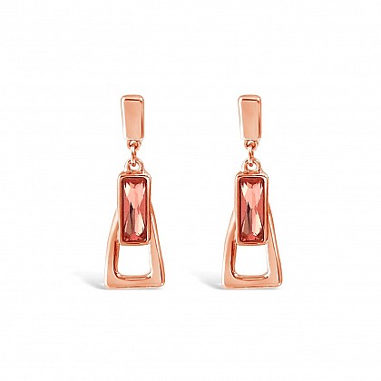Chunky Rose Gold and Crystal Earrings
