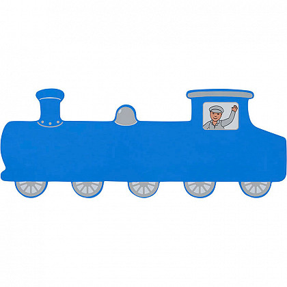 Long Glossy Blue Train Name Plaque