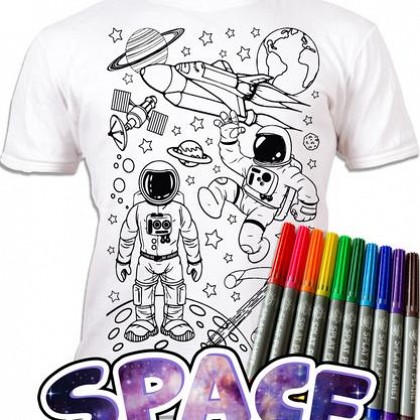 Space Colouring-in T-Shirt