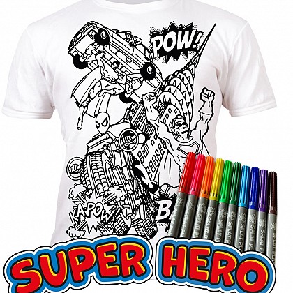 Super Hero Colouring-in T-shirt