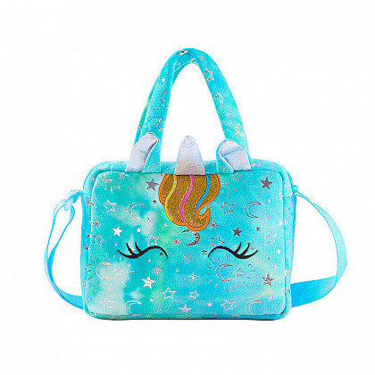 Plush Children's Unicorn Handbag - Turquoise