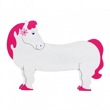 White and Pink Pony Children's Name Plaque