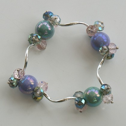 Purple/Turquoise Beaded Bracelet